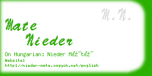 mate nieder business card